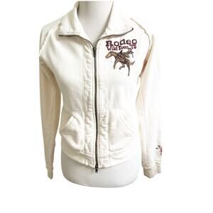 Johnny Was Los Angeles Rodeo Wild Tour 78” Zip Up Sweatshirt Size Small Western